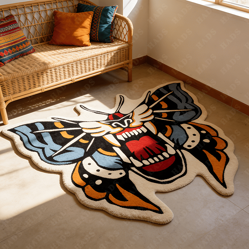 Retro Gaming Rug - Alfombra Creativa con Diseño de Mariposa