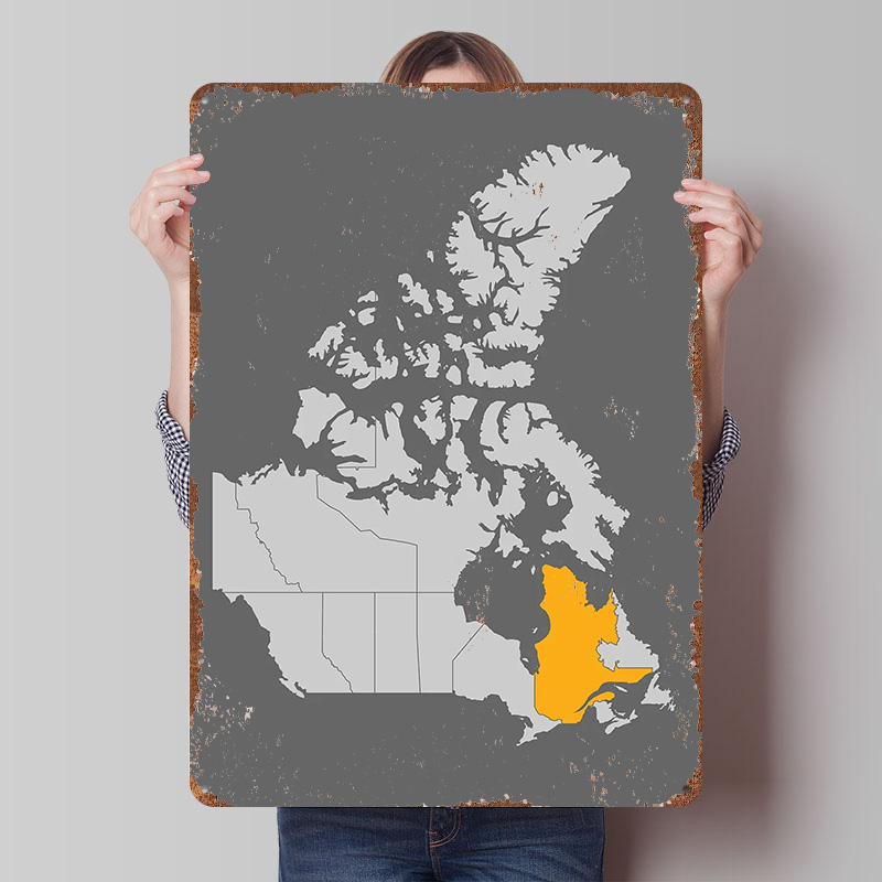 Retro Gaming Quebec - Mapa de Canadá con Quebec en