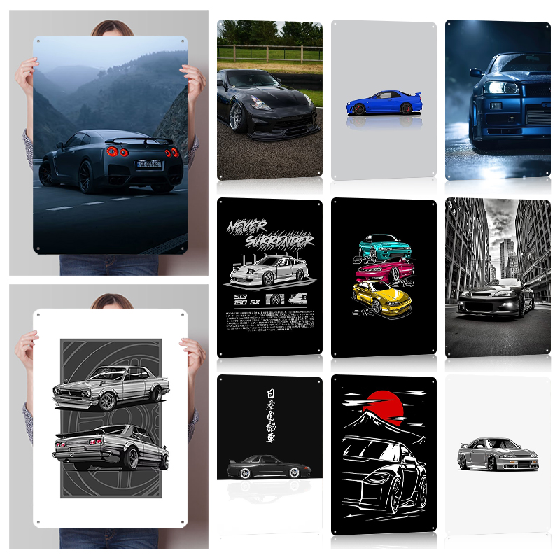 Retro Gaming At Home - (Nissan) carteles Retro coche Metal pared