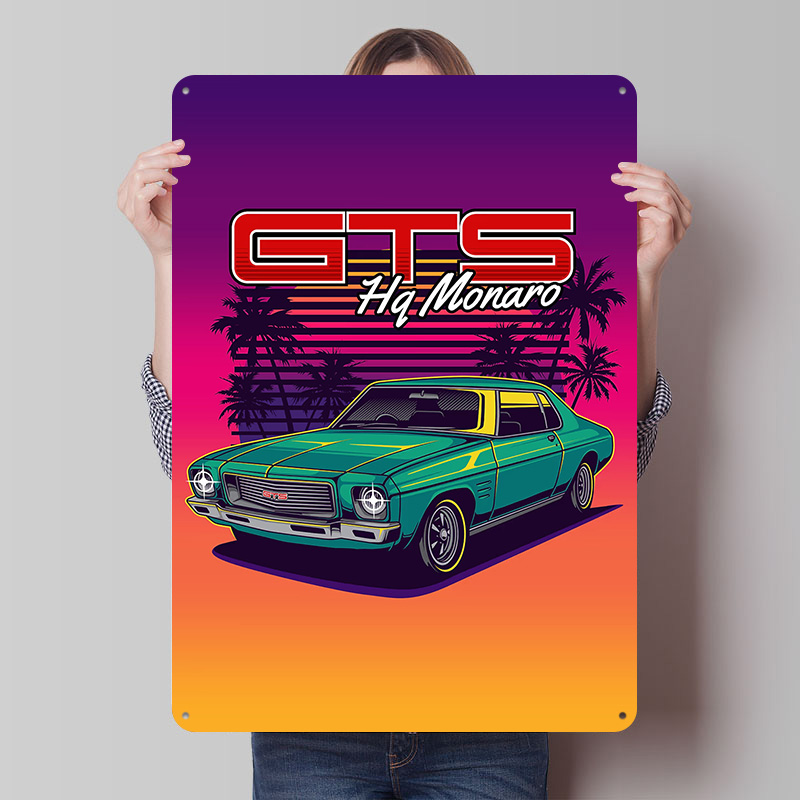 Retro Gaming At Home - Póster Metálico Retro HQ Monaro GTS,