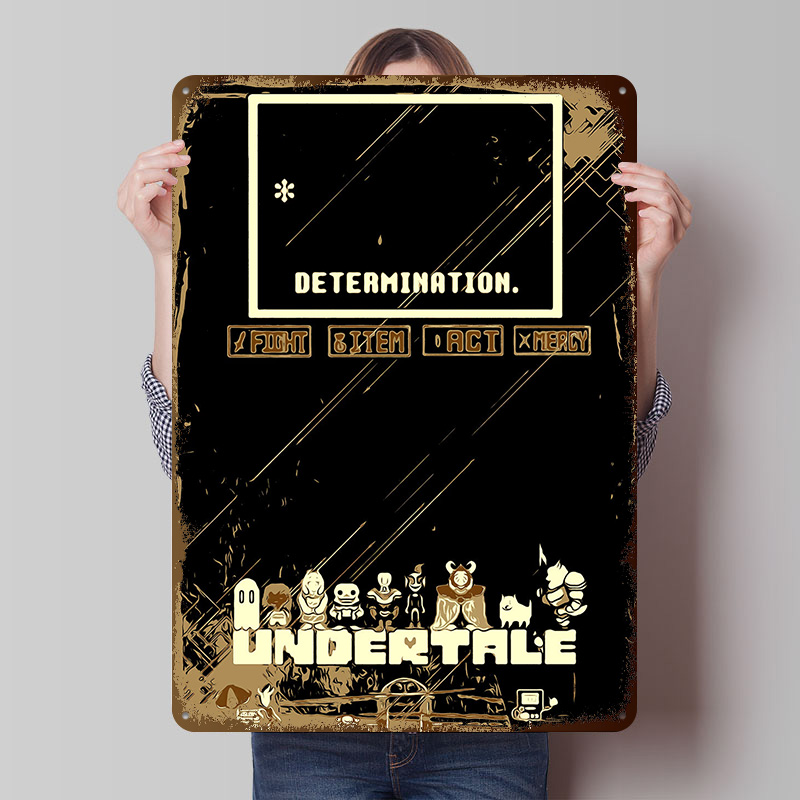 Retro Gaming Bar - Póster Metálico de Undertale, Arte de