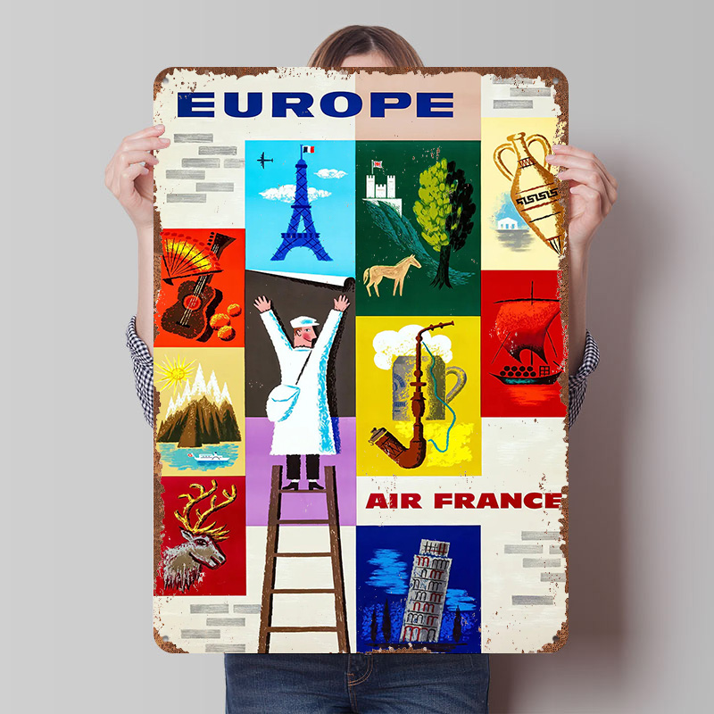 Póster Metálico de Viaje a Eur - Retro Gaming France reseña y precio
