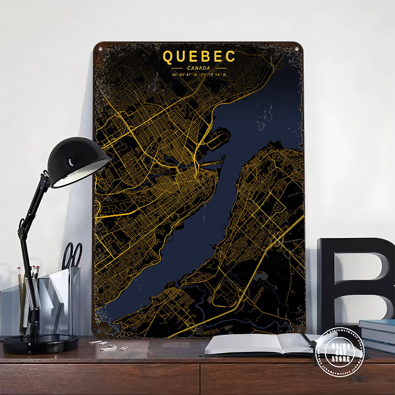 Póster del Mapa Dorado de Queb - Retro Gaming Quebec reseña y precio