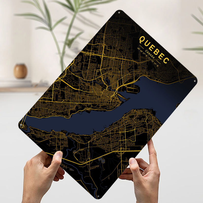 Póster del Mapa Dorado de Queb - Retro Gaming Quebec reseña y precio