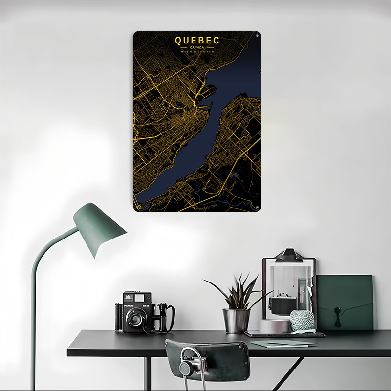 Póster del Mapa Dorado de Queb - Retro Gaming Quebec reseña y precio
