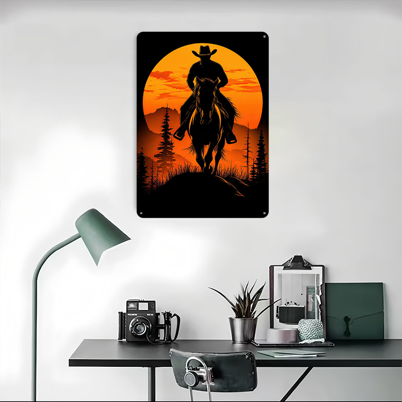Póster Metálico con Silueta de - Retro Gaming At Home reseña y precio